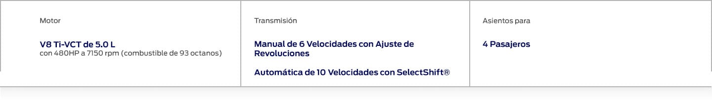 Atributos de Mustang GT