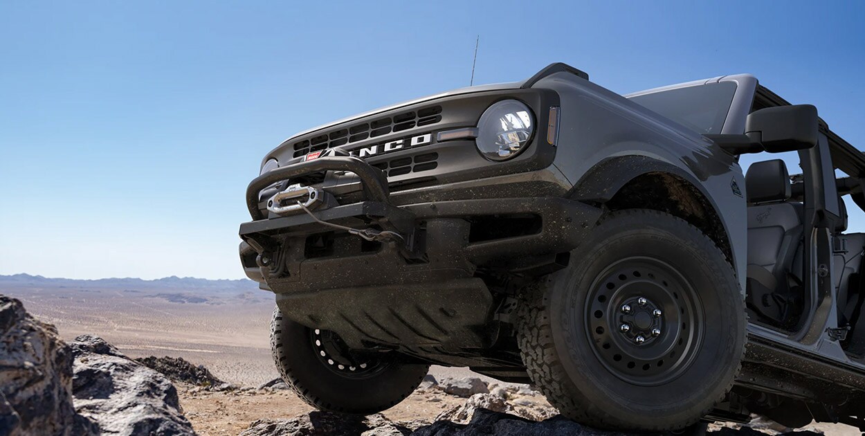 The 2021 Ford Bronco the Off-Road SUV equipped with Steel Bash Plates