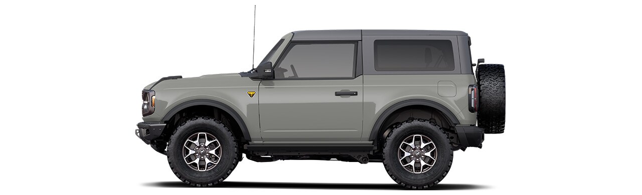 Discover the 2022 Ford Bronco Off-Road SUV 2-door in Color Cactus Gray