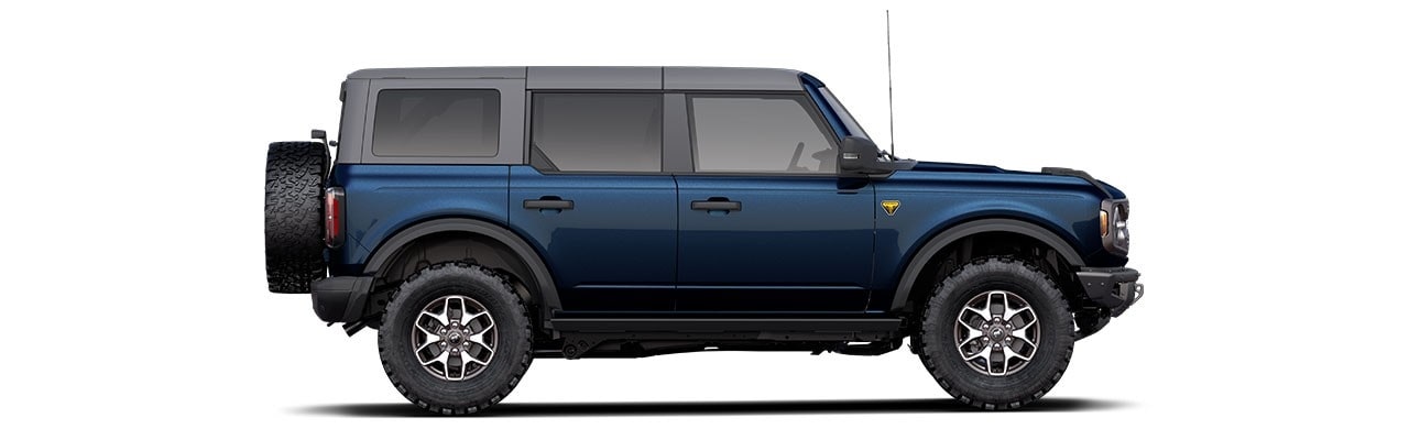 Discover the 2022 Ford Bronco Off-Road SUV 4-door in Color Antimatter Blue Metallic