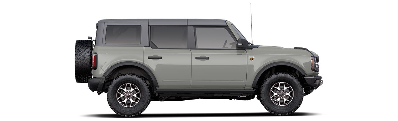 Discover the 2022 Ford Bronco Off-Road SUV 4-door in Color Cactus Gray