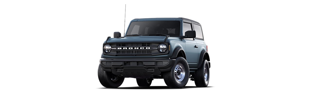 Discover the 2025 Ford Bronco Off-Road SUV 2-door in Color Azure Gray Metallic Tricoat