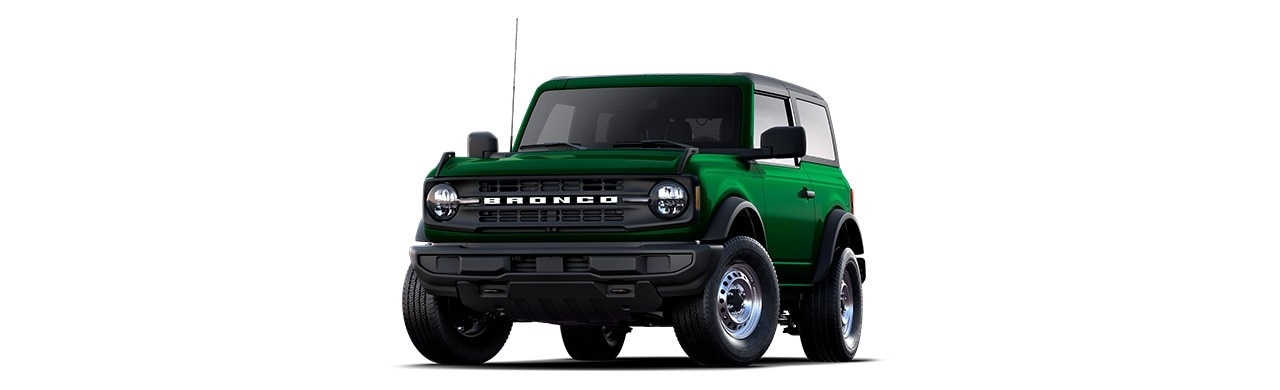 Discover the 2025 Ford Bronco Off-Road SUV 2-door in Color Eruption Green Metallic