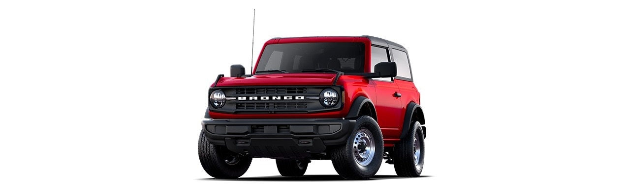 Discover the 2025 Ford Bronco Off-Road SUV 2-door in Color Ruby Red Metallic Tinted Clearcoat