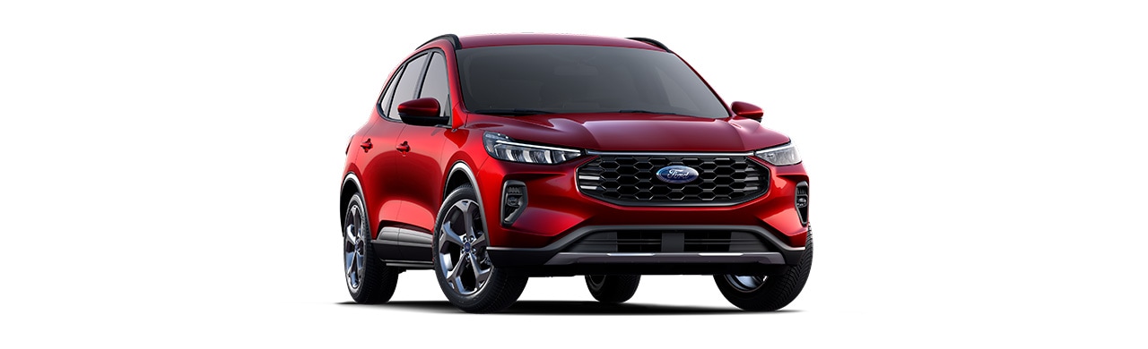 Ford Escape 2025, SUV in Rapid Red Metallic Tinted Clearcoat color, available in Puerto Rico