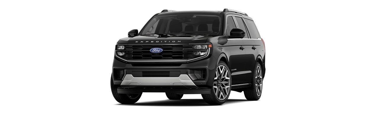 Ford Expedition 2025, SUV en color Agate Black Metallic en parte exterior
