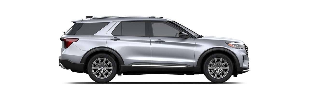 Iconic Silver Metallic 2025 Ford Explorer, SUV with Great Exterior Design in Iconic Silver