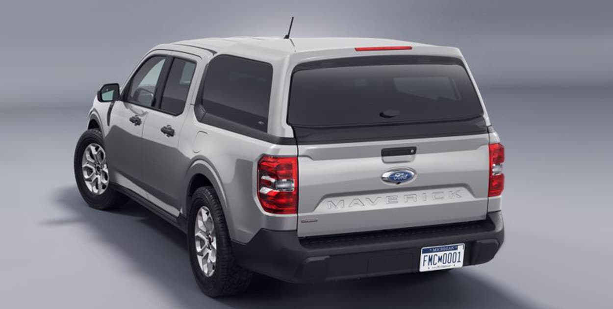 See Ford Maverick Accessories in PR, Bed Cap - Snugtop Sport Fiberglass Retail By Tag, Iconic Silver