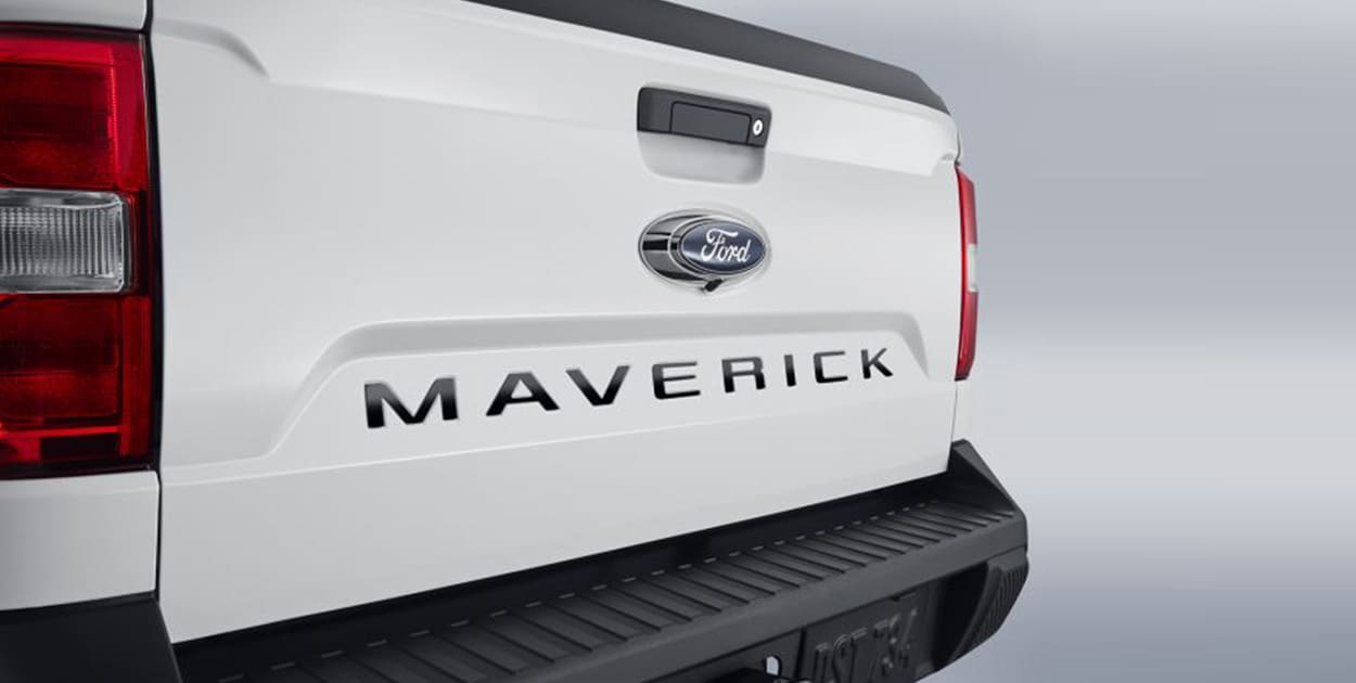 See Ford Maverick Accessories in PR, Tailgate Applique - Satin Black