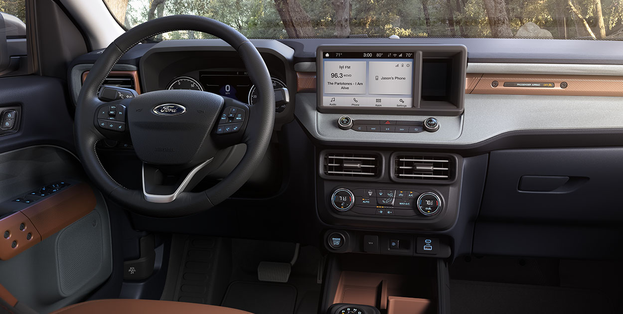 The 2022 Ford Maverick has an 8 inch Touch Screen compatible with your phone