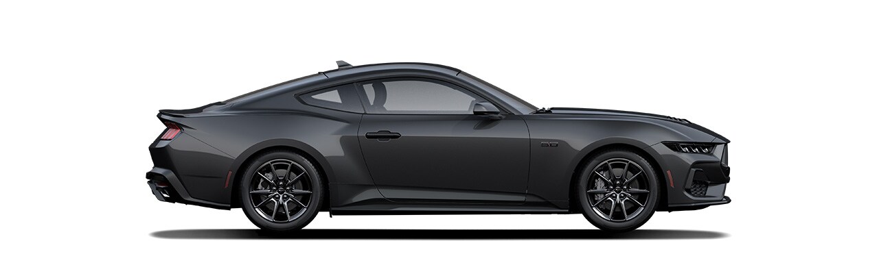 Spectacular Design of the 2024 Ford Mustang Sports Vehicle in Dark Matter Gray Metallic