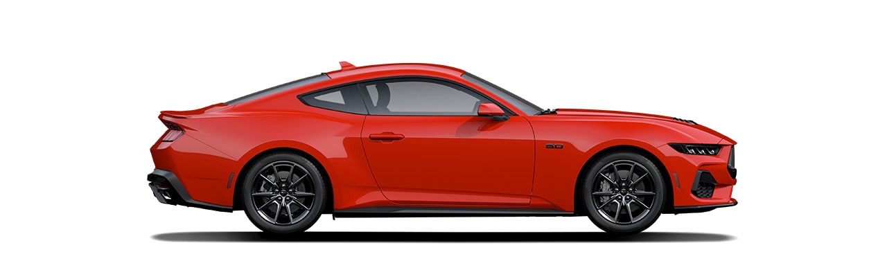 Spectacular Design of the 2024 Ford Mustang Sports Vehicle in Race Red