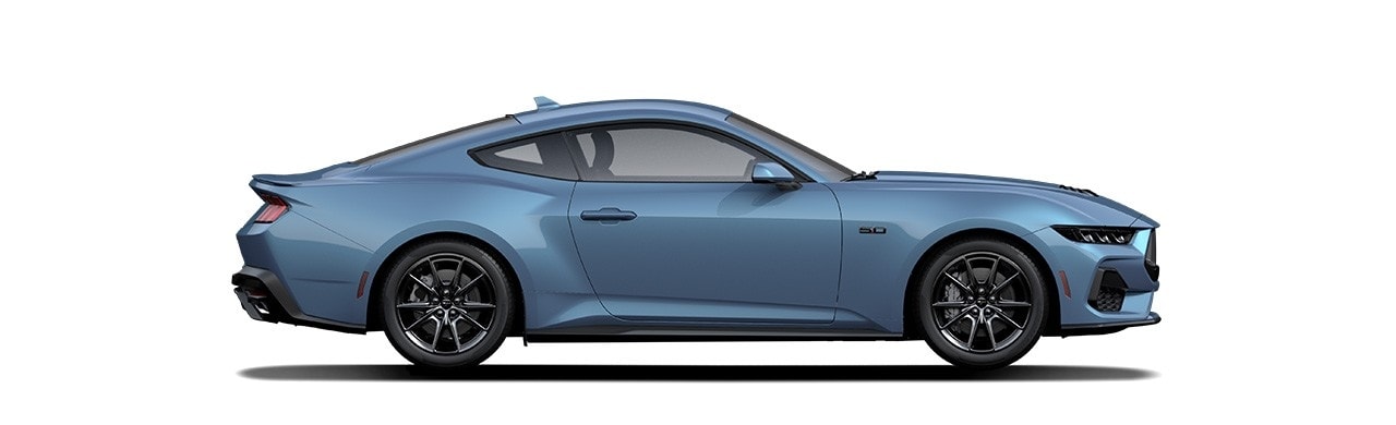 Espectacular Diseño del Vehículo Deportivo Ford Mustang 2024 en color Vapor Blue Metallic