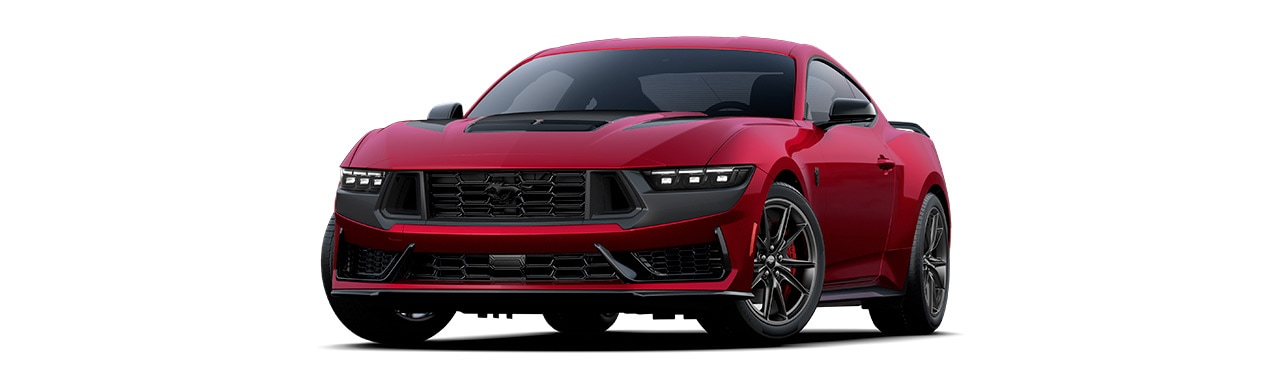Ford Mustang Dark Horse 2025, sports car in Magenta Metallic Tri-coat color