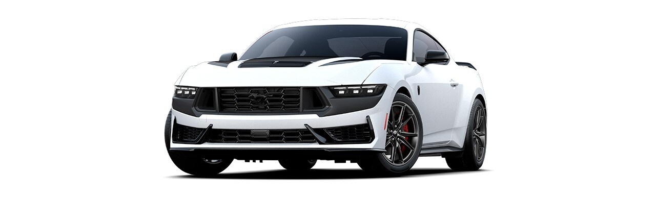 Ford Mustang Dark Horse 2025, sports car in Oxford White