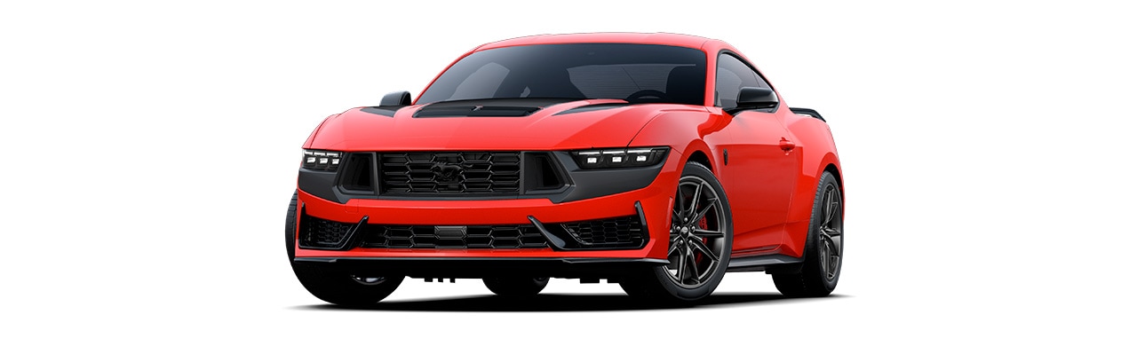 Ford Mustang Dark Horse 2025, sports car in Race Red color