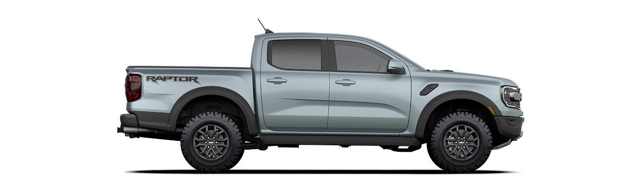2025 Ford Ranger Raptor, pickup truck with great exterior design in Cactus Gray