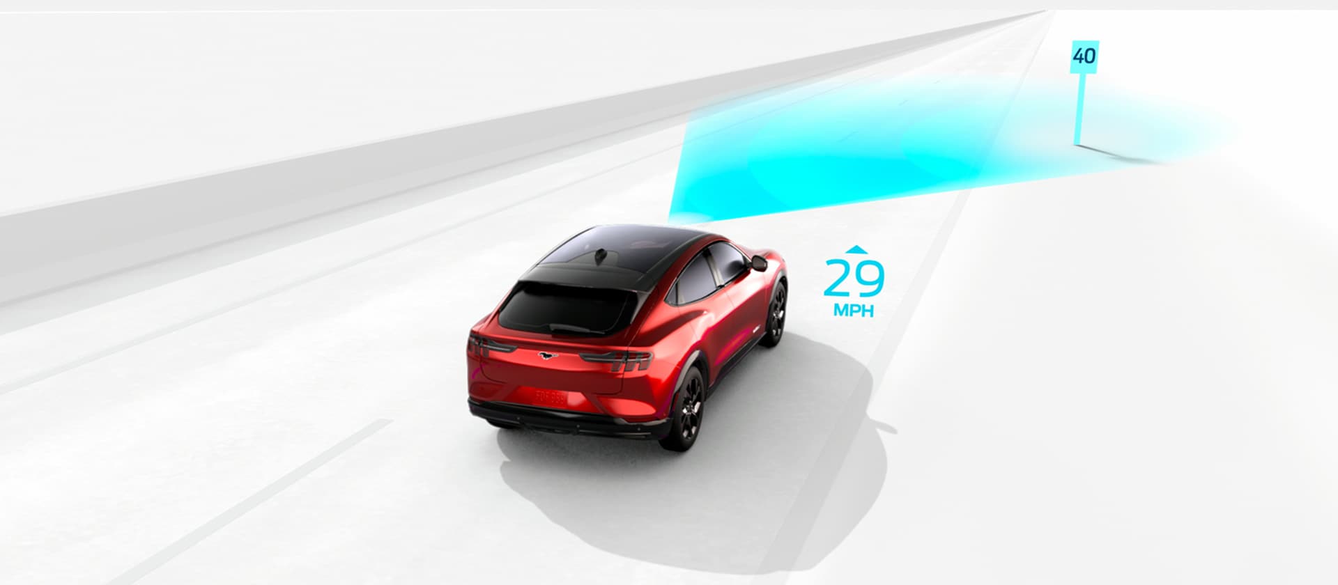 El sistema Ford Co-Pilot360® Assist+ brindando seguridad en el Ford Mustang Mach-E 2026