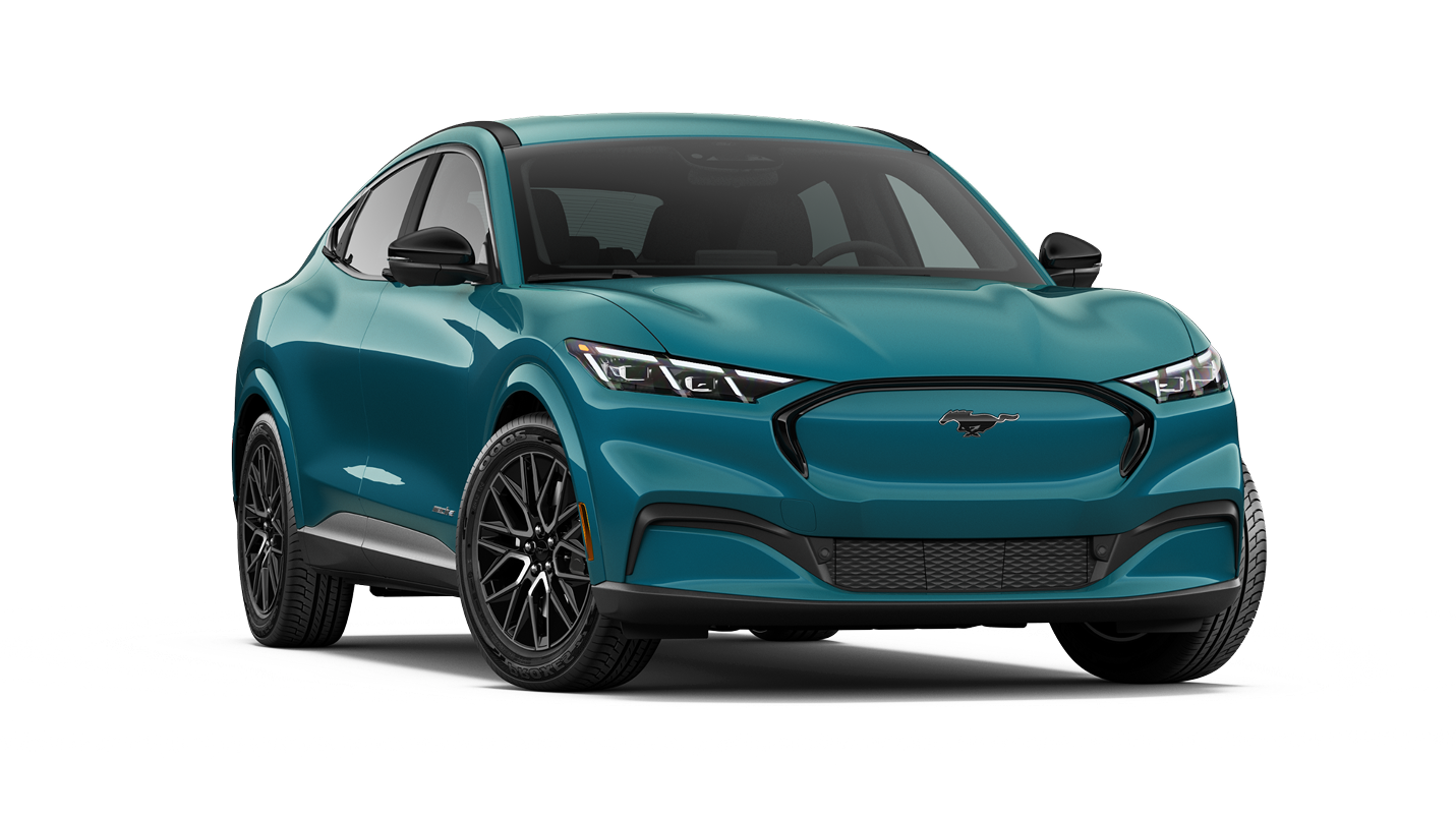 SUV Ford Mustang Mach-E Premium 2026 equipada con diferentes características para correr más