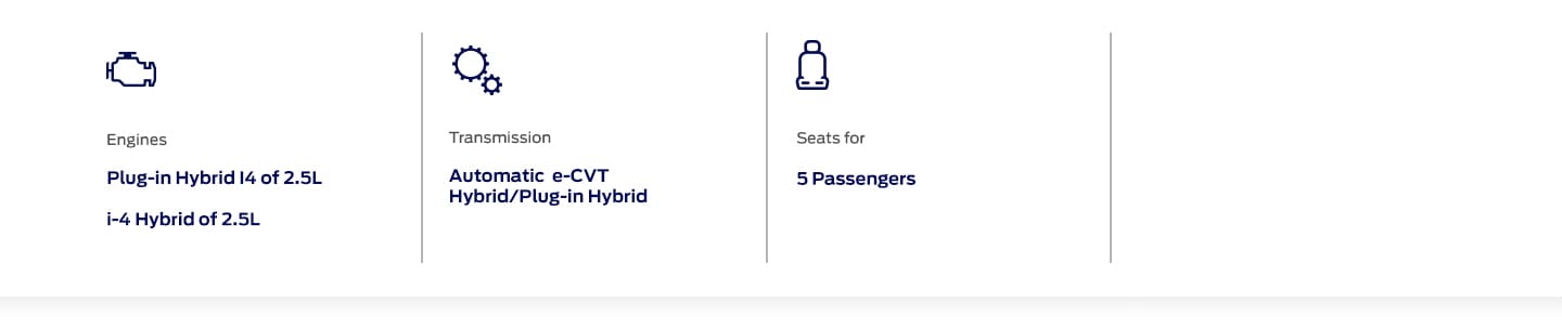 Learn about the 2023 Ford Escape Hybrid Features: Engine, Transmission and Passenger Seating