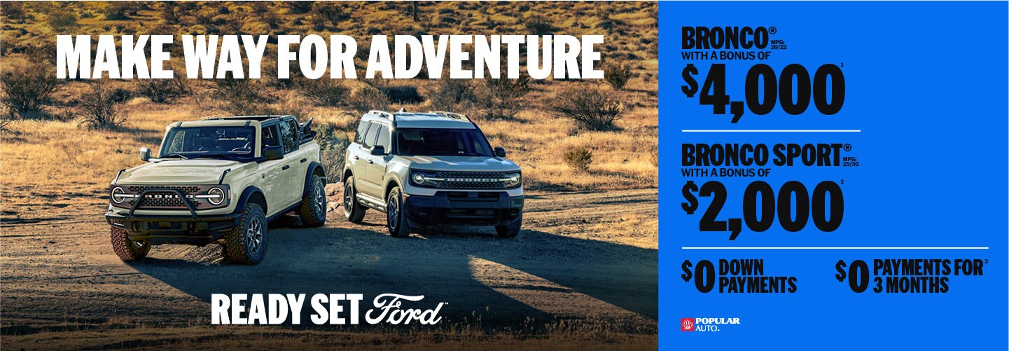 Compra de Ford Bronco con crédito, precio especial y descuento en Puerto Rico