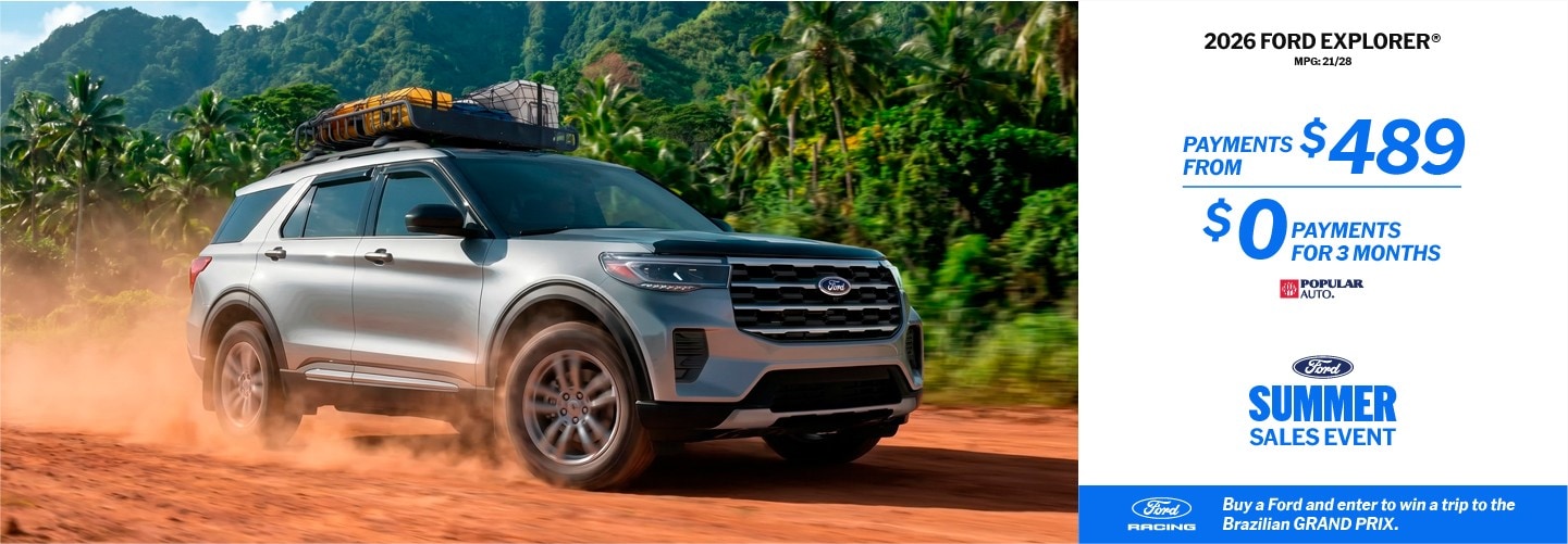 Buy the Ford Explorer SUV in Puerto Rico without paying for three months