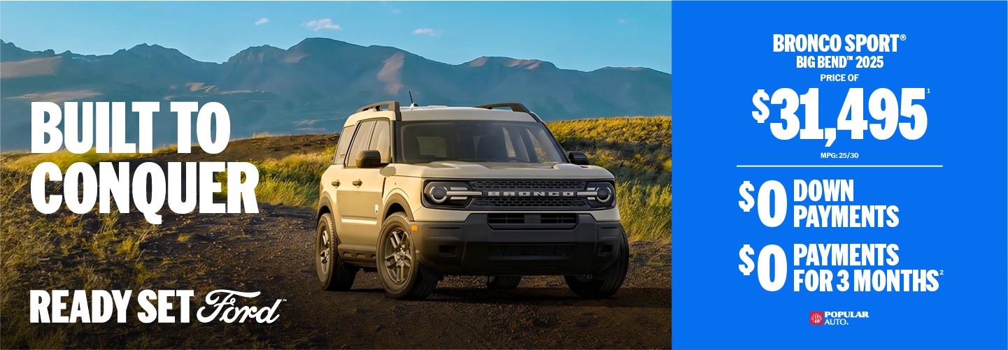Compra en Puerto Rico la pickup Ford Bronco Sport sin pagar durante tres meses