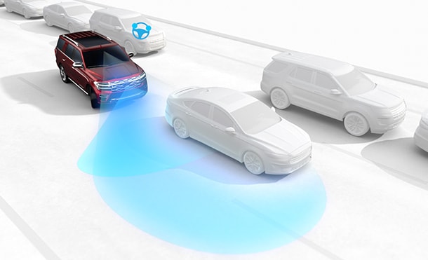 Evasive Steering Assist helps you detect slower or stopped traffic on the road