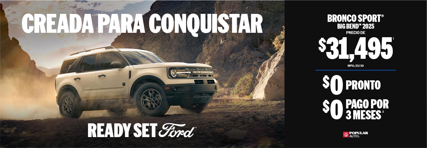 Compra Ford Bronco Sport en 31 mil 495 dólares, en Puerto Rico. Conoce la promoción
