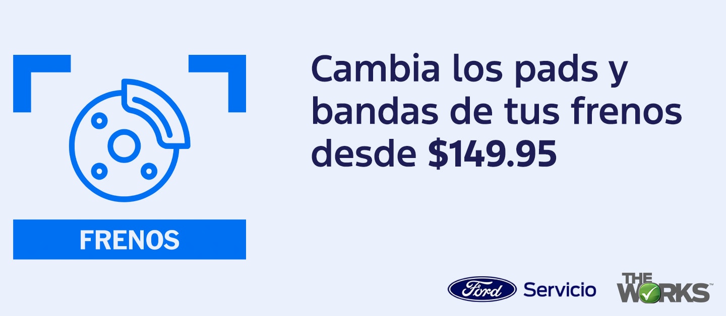 Cambio de pads y bandas de frenos desde 149 dolares, en Ford Puerto Rico