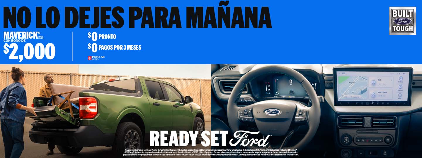 Promociones, descuentos y bonos para comprar Ford Maverick en Puerto Rico